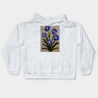 simple Blue flower growing wild Kids Hoodie